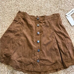 Jolt A-Line Brown Button Skirt